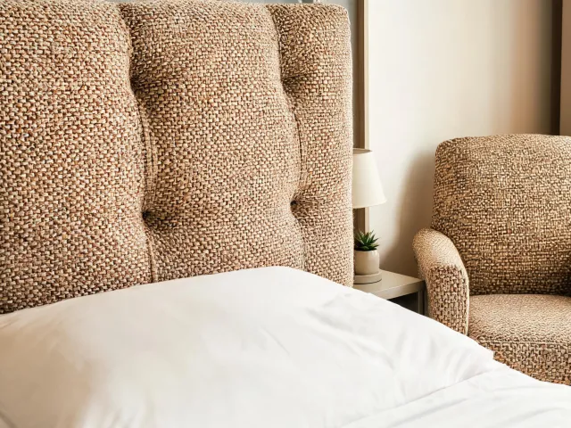 Hospitality headboard and upholstery textiles