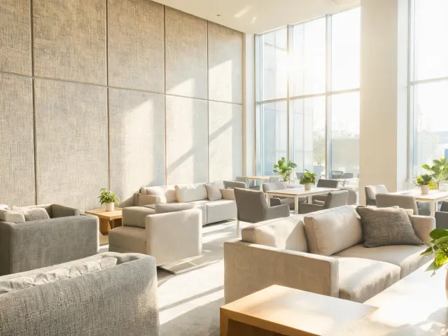 Education wrapped panel and high-touch textile surfaces